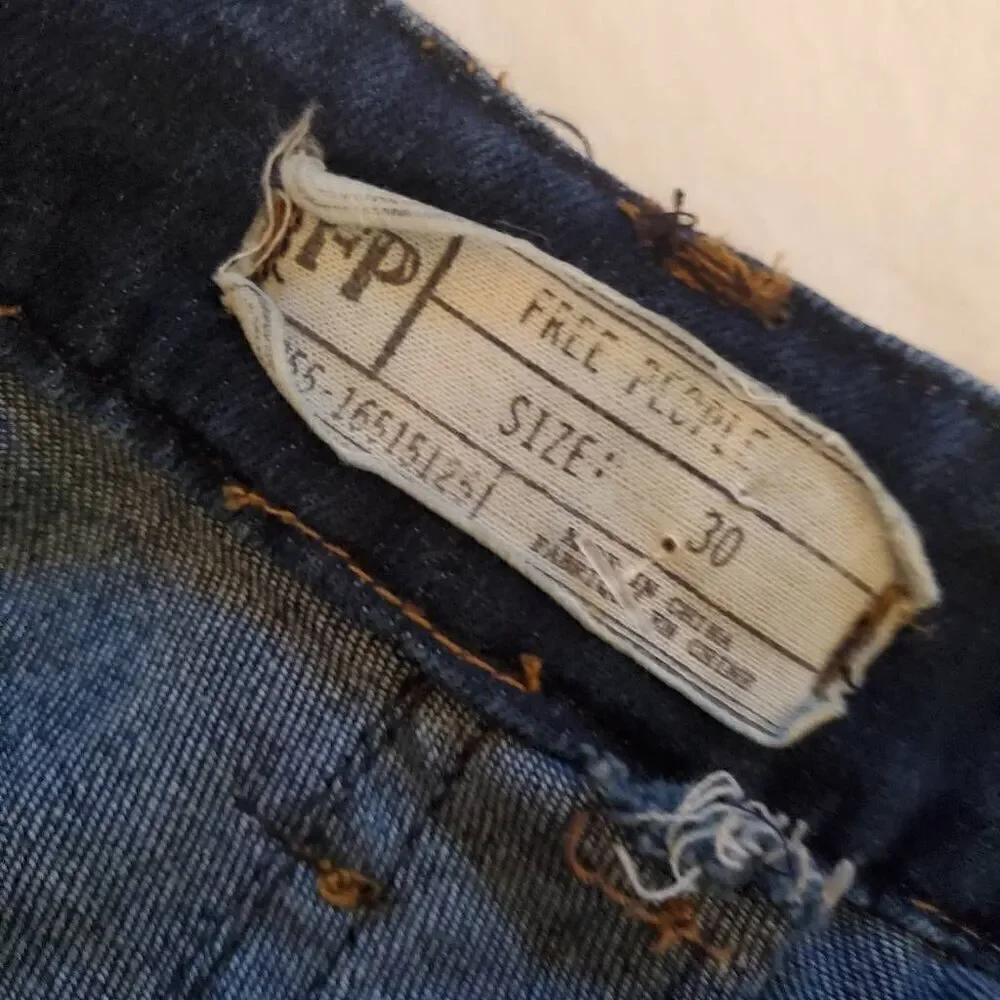 EUC Free People Blue Jean Overalls Size 30